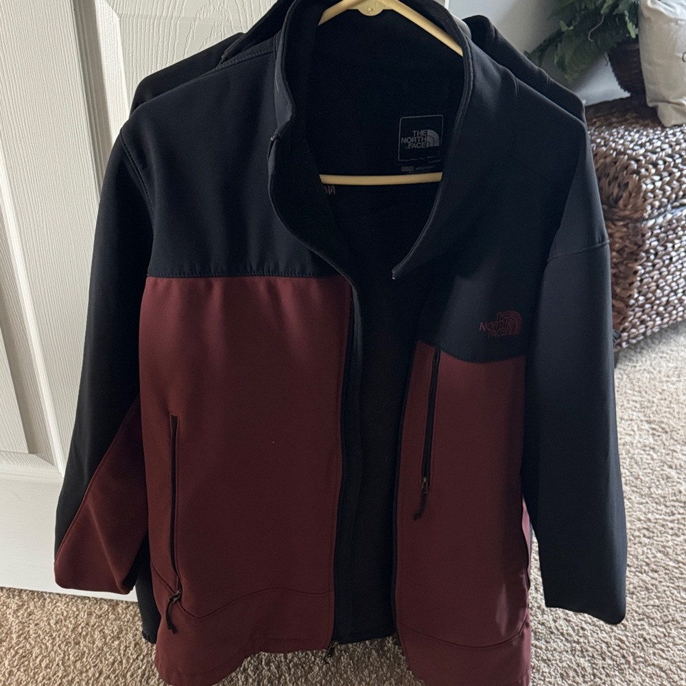 The North Face Men's Black and Dark Red Performance Jacket